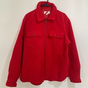 Men’s Best Made Co. Red Brushed Wool Jacket Size Large Full Zip Coat